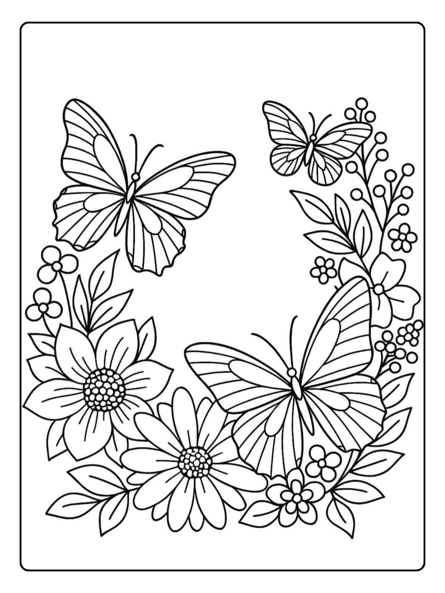 Mariposas mandalas para colorear para niños