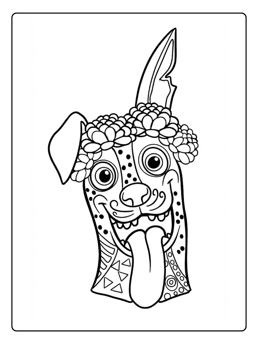 Máscara de Dante Coco Alebrije Dibujo para Colorear (2)