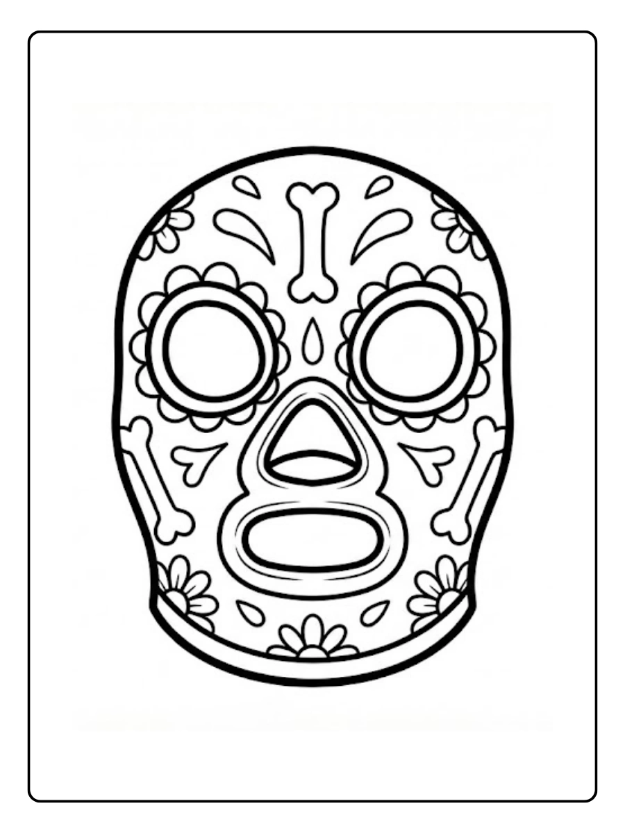 Máscara de Dante Coco Alebrije Dibujo para Colorear