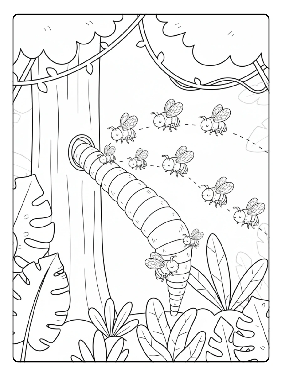 Abeja Melipona formando embudo