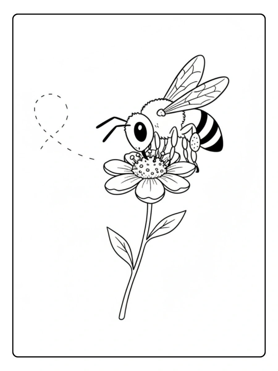 Abeja Melipona recolectando néctar para colorear