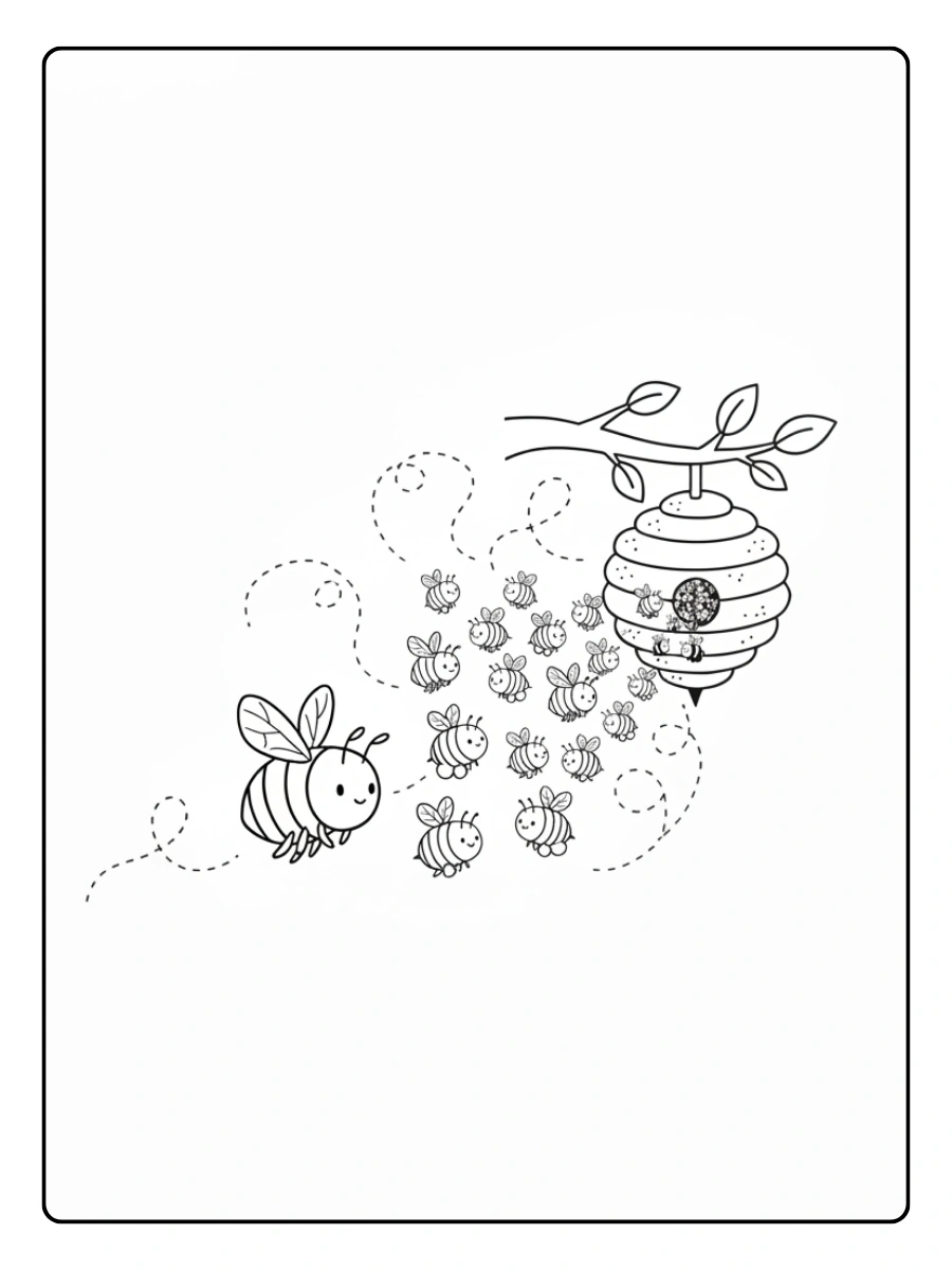 Abeja Melipona saliendo del nido