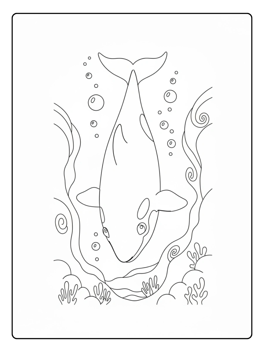 Orca buceando profundo