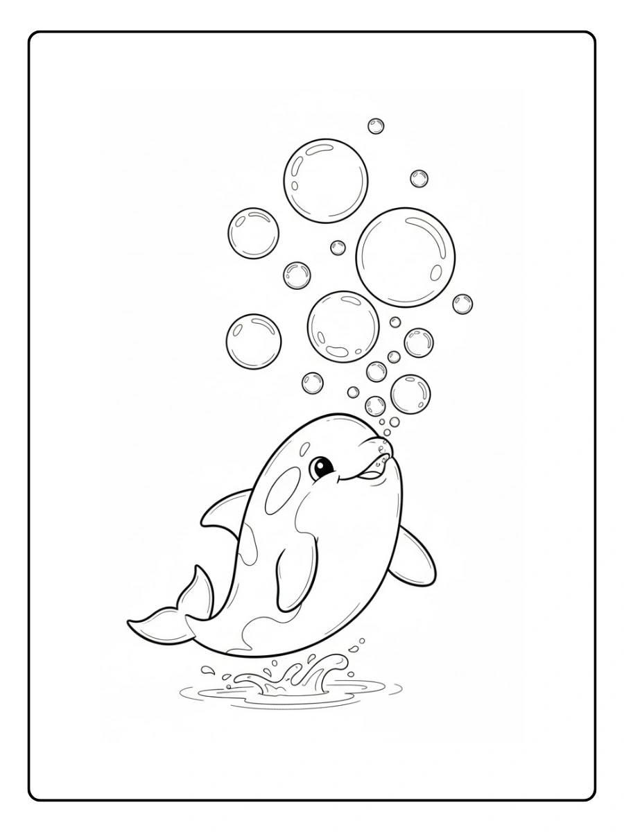 Orca jugando con burbujas