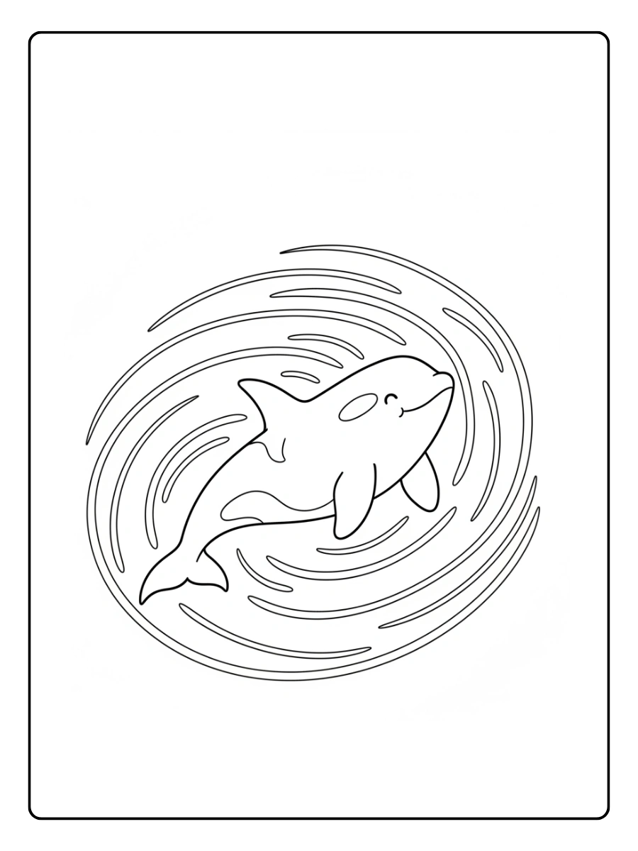 Orca nadando en círculo