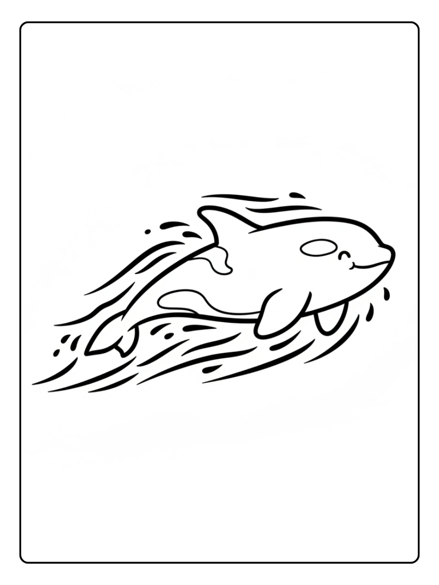 Orca nadando rápido