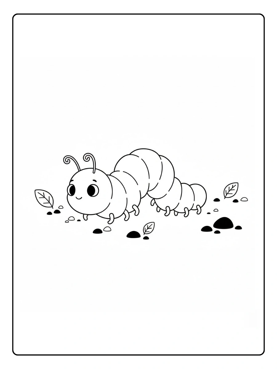 Oruga caminando para colorear