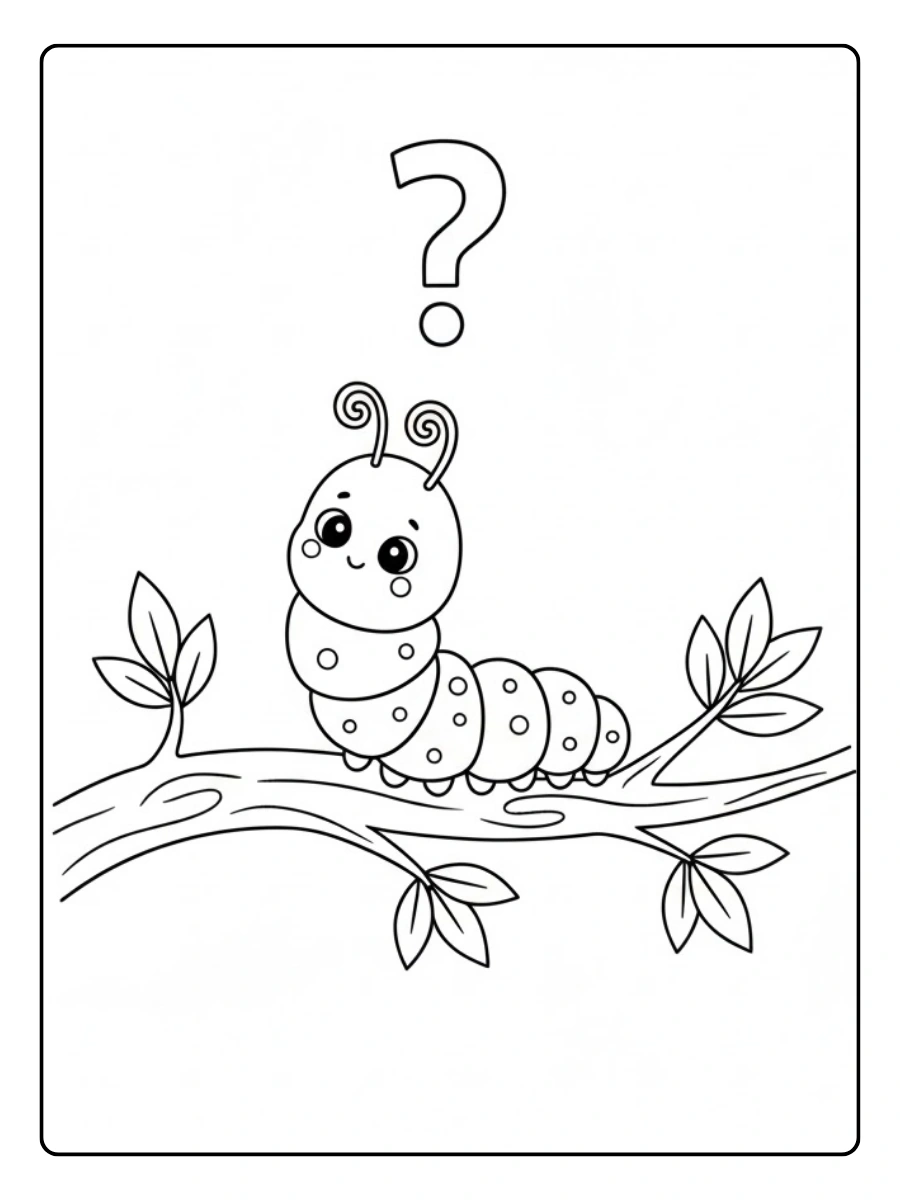 Oruga curiosa para colorear