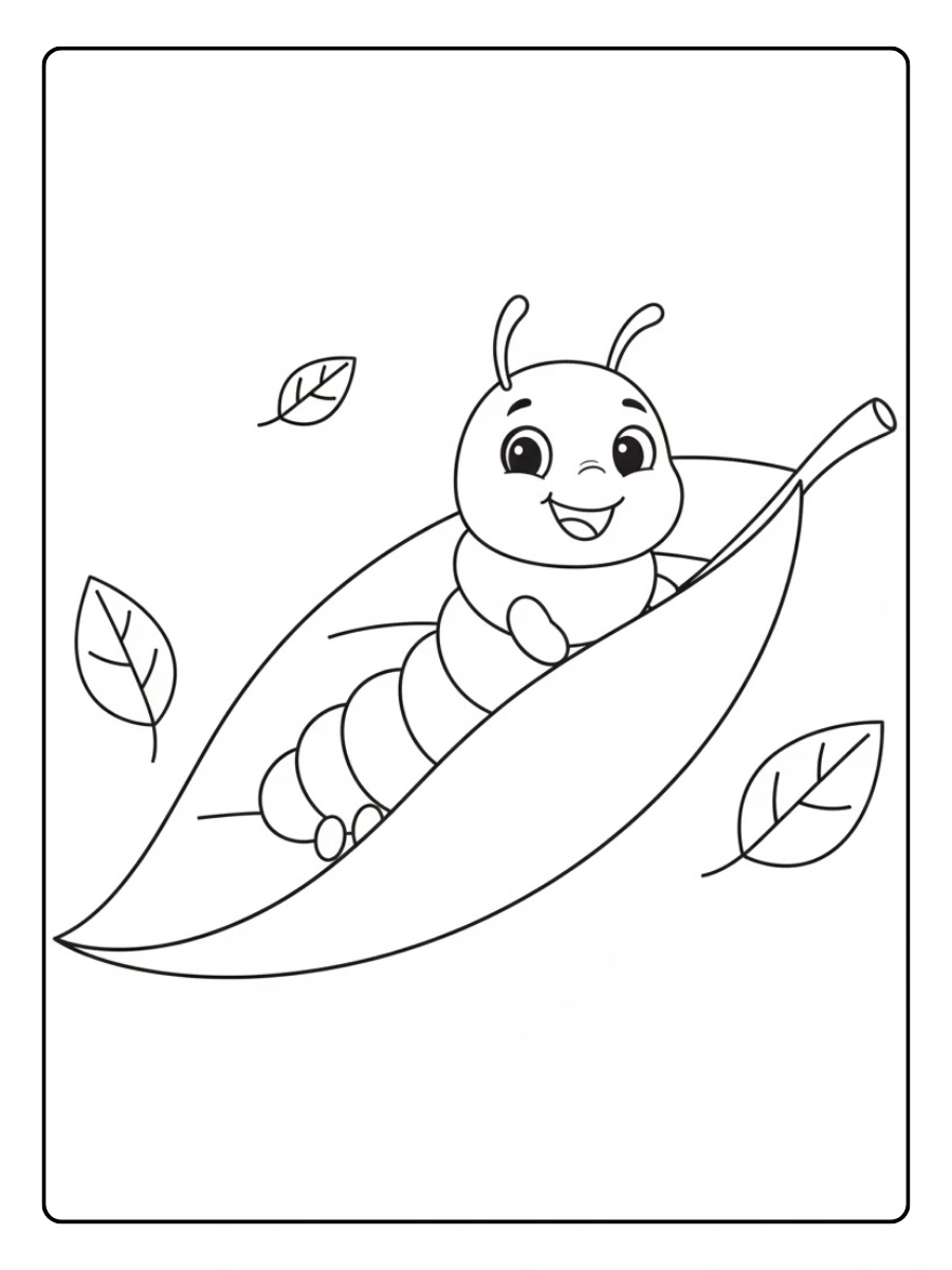 Oruga deslizándose para colorear