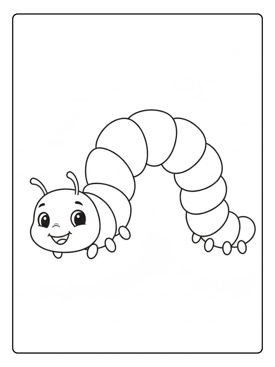 Oruga en forma de arco para colorear