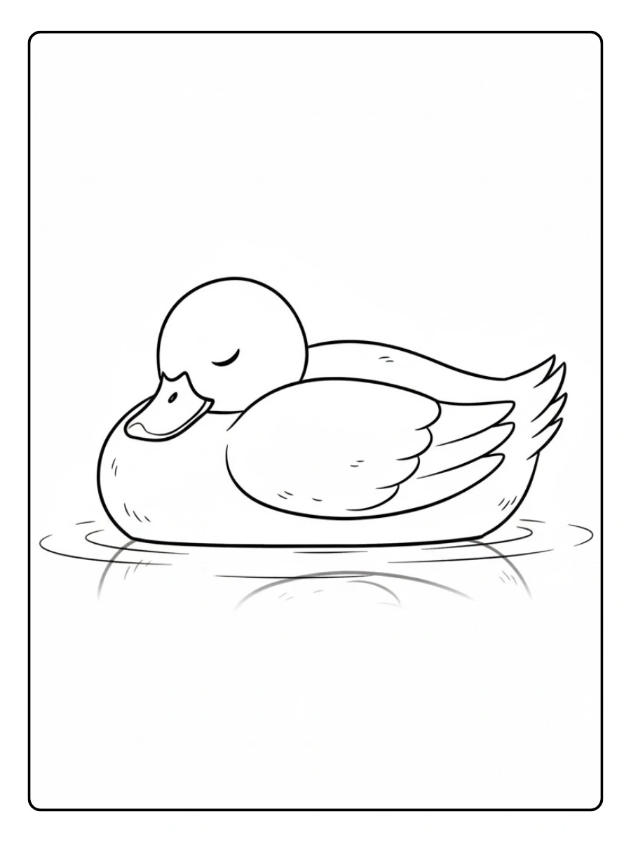Pato durmiendo para colorear