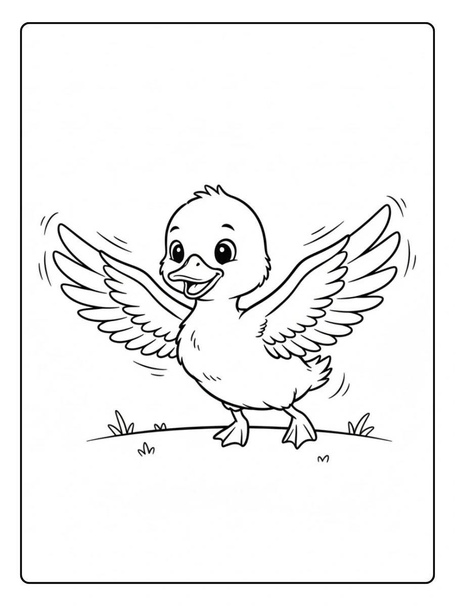 Pato volando bajo para colorear