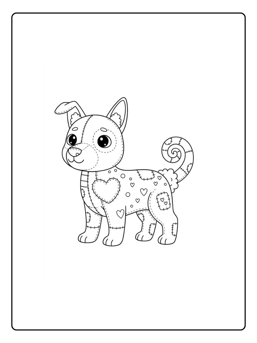 Perro alebrije estilo muñeco de trapo