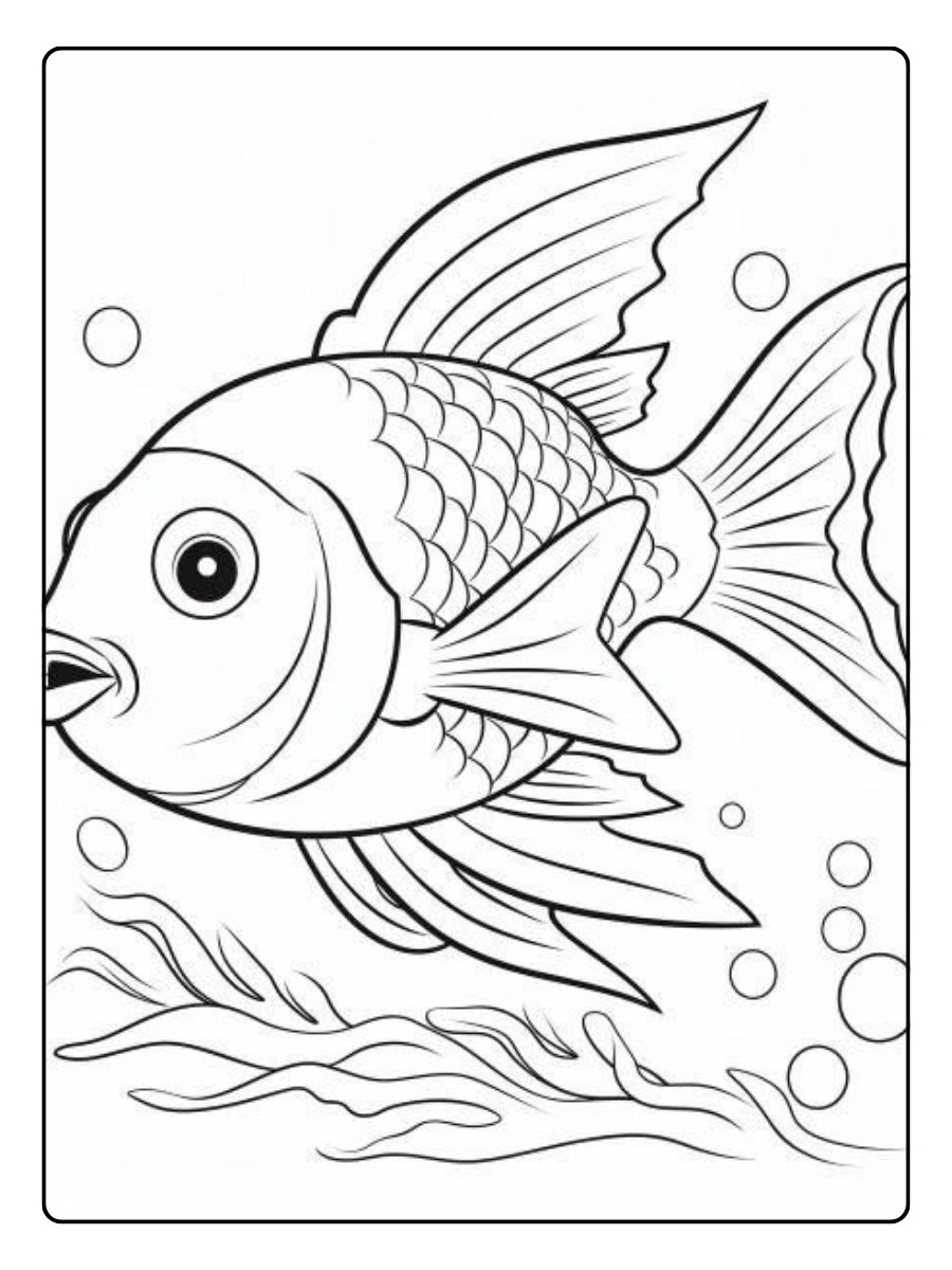 Pez dorado para colorear