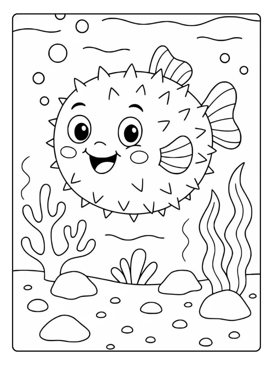 Pez globo para colorear