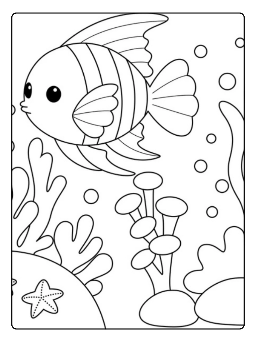 Pez para colorear sencillo