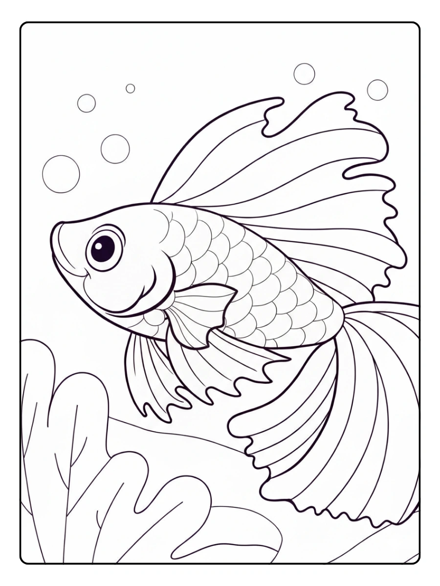 Pez tropical para colorear