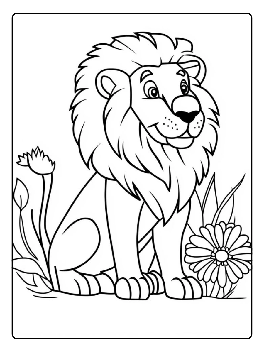 Puma para colorear con fondo de naturaleza