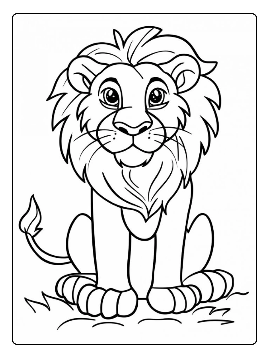 Puma para colorear en blanco y negro