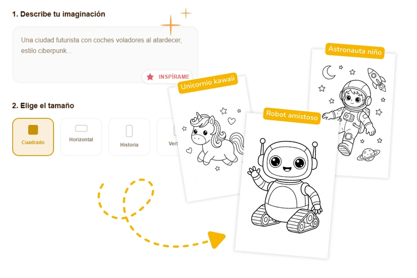 Gencolorear - Texto a dibujos para colorear