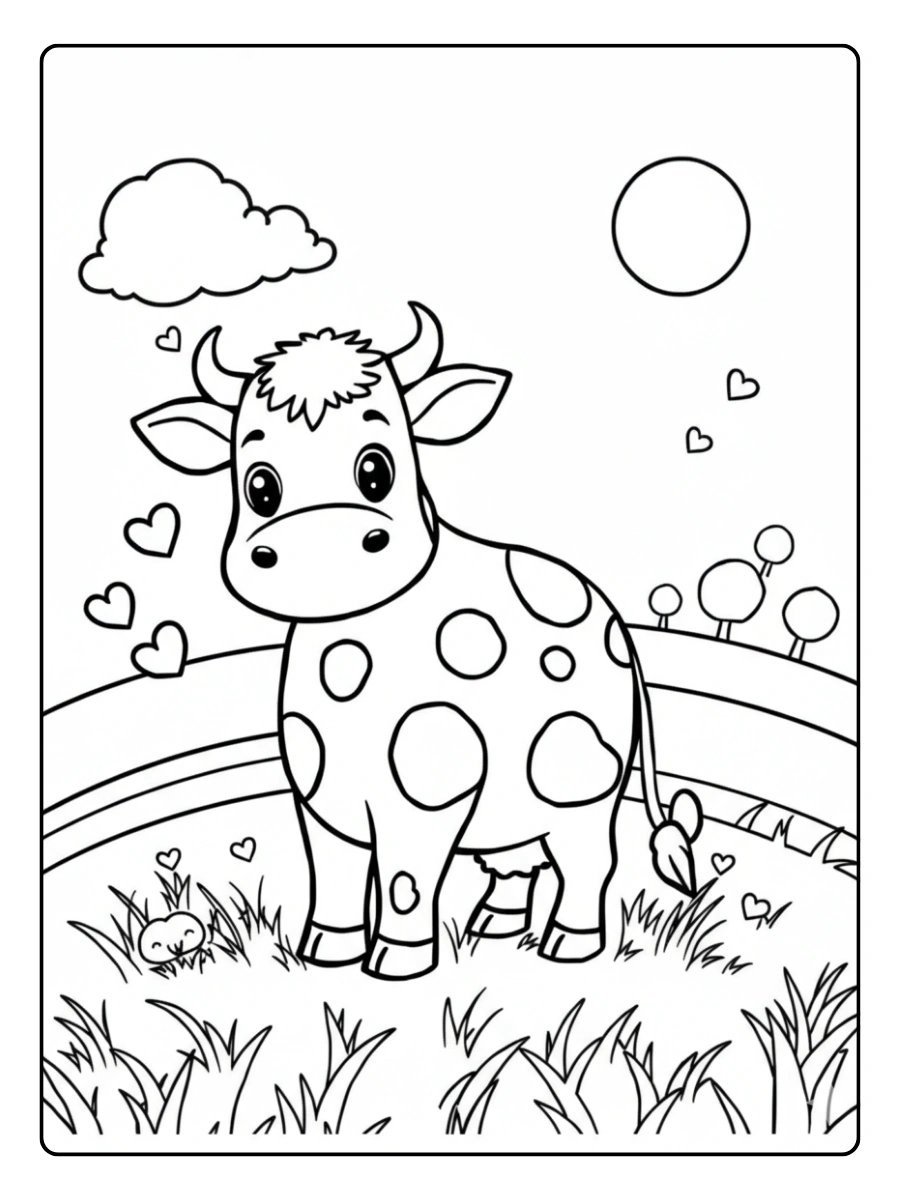 Toro caricatura para colorear