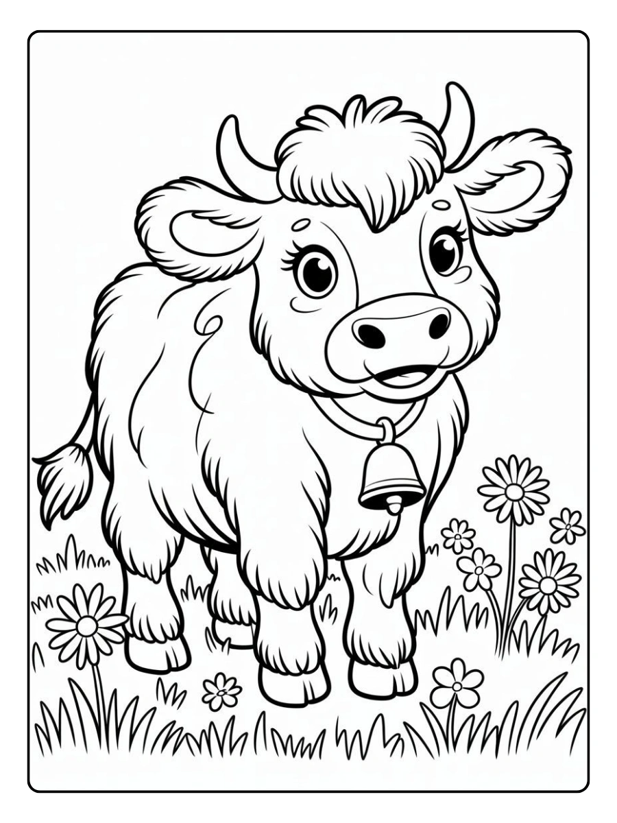 Toro fácil para colorear