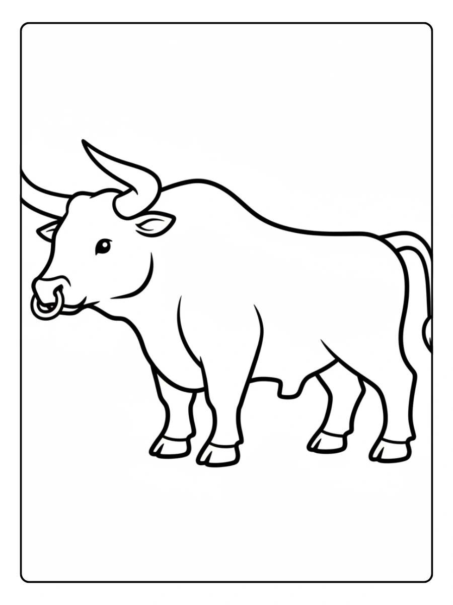 Toro para colorear sencillo