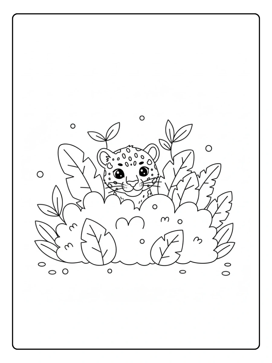 Un jaguar escondiéndose entre arbustos