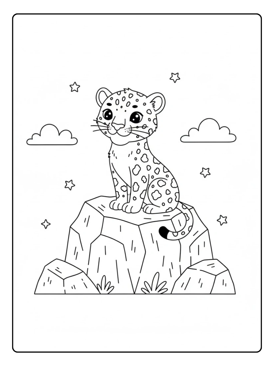 Un jaguar sentado orgulloso en la cima de una roca