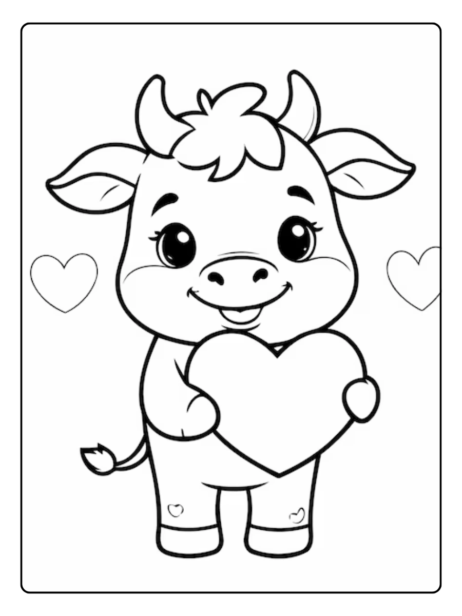 Vaca Lola fácil para colorear