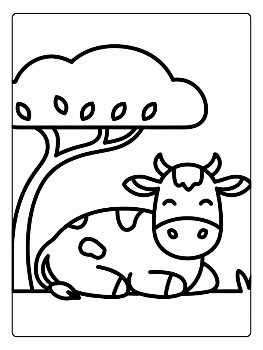 Vaca Lola kawaii para colorear