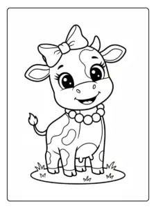 Vaca Lola para colorear infantil
