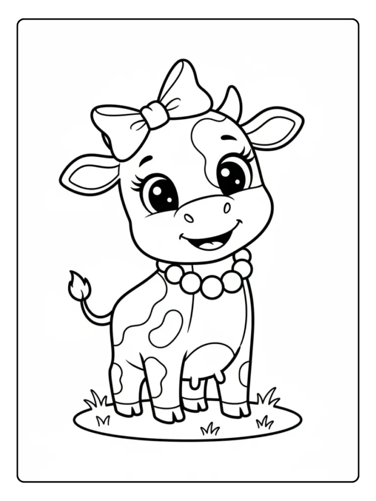 Vaca Lola para colorear infantil