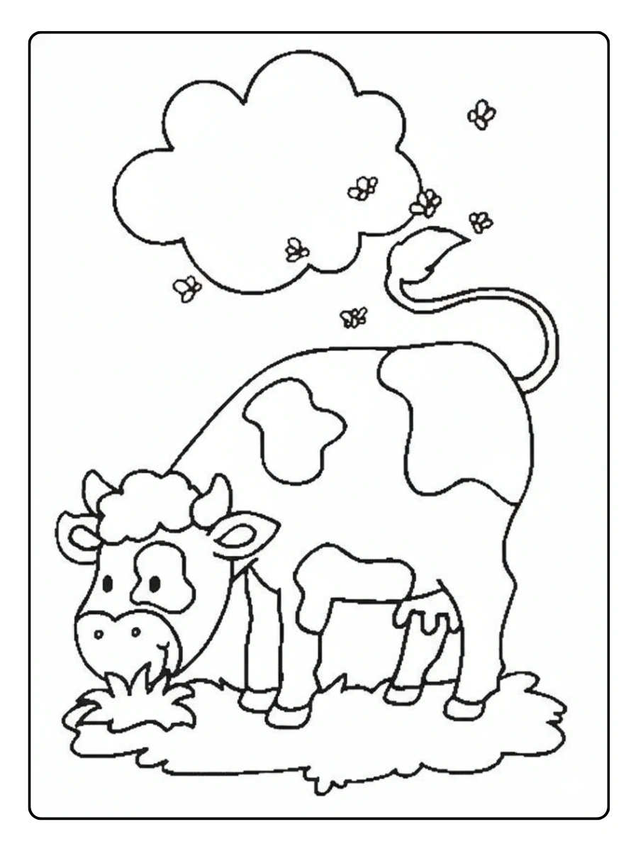 Vaca Lola para colorear para niños