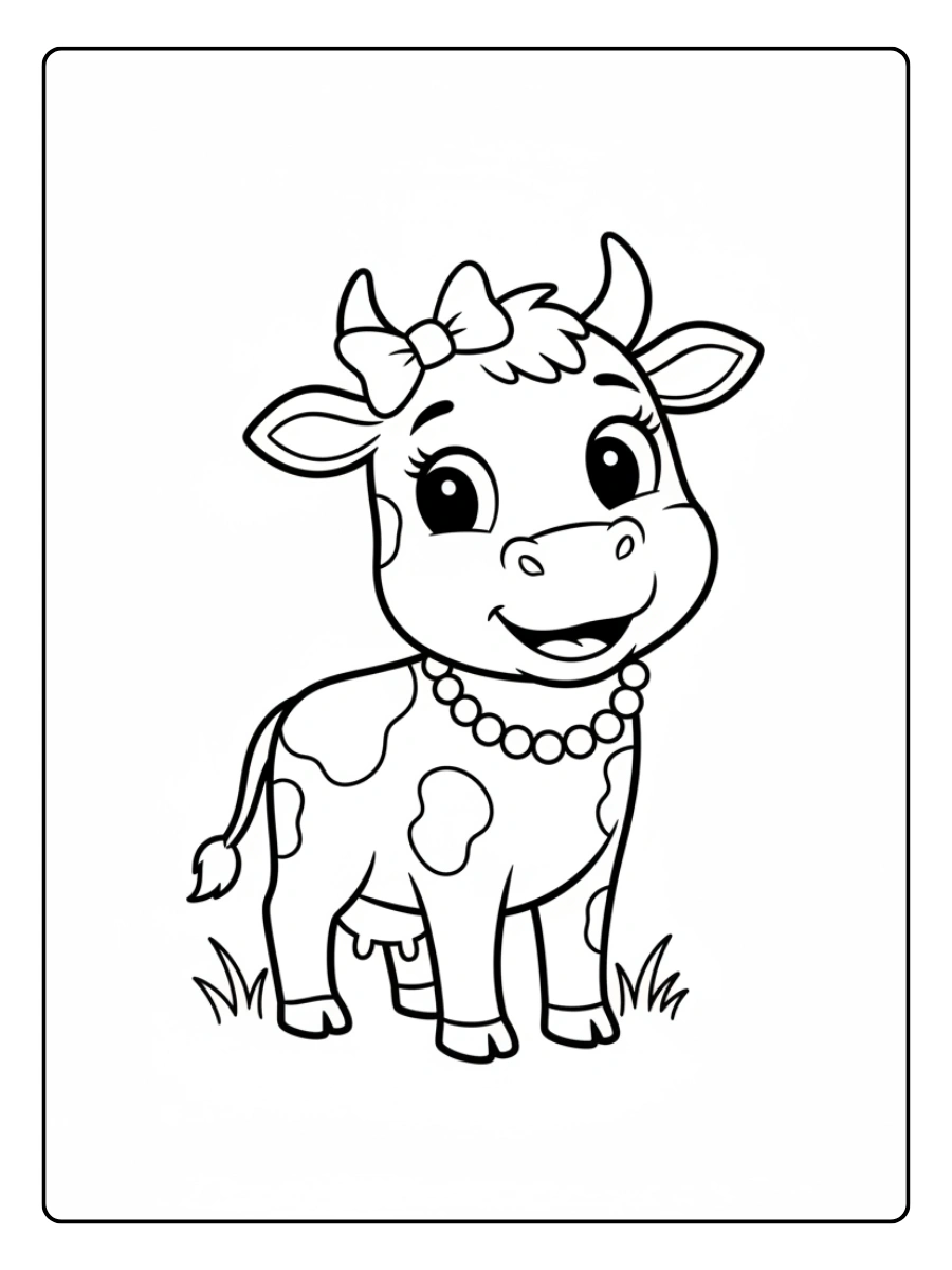 Vaca Lola para colorear sencilla