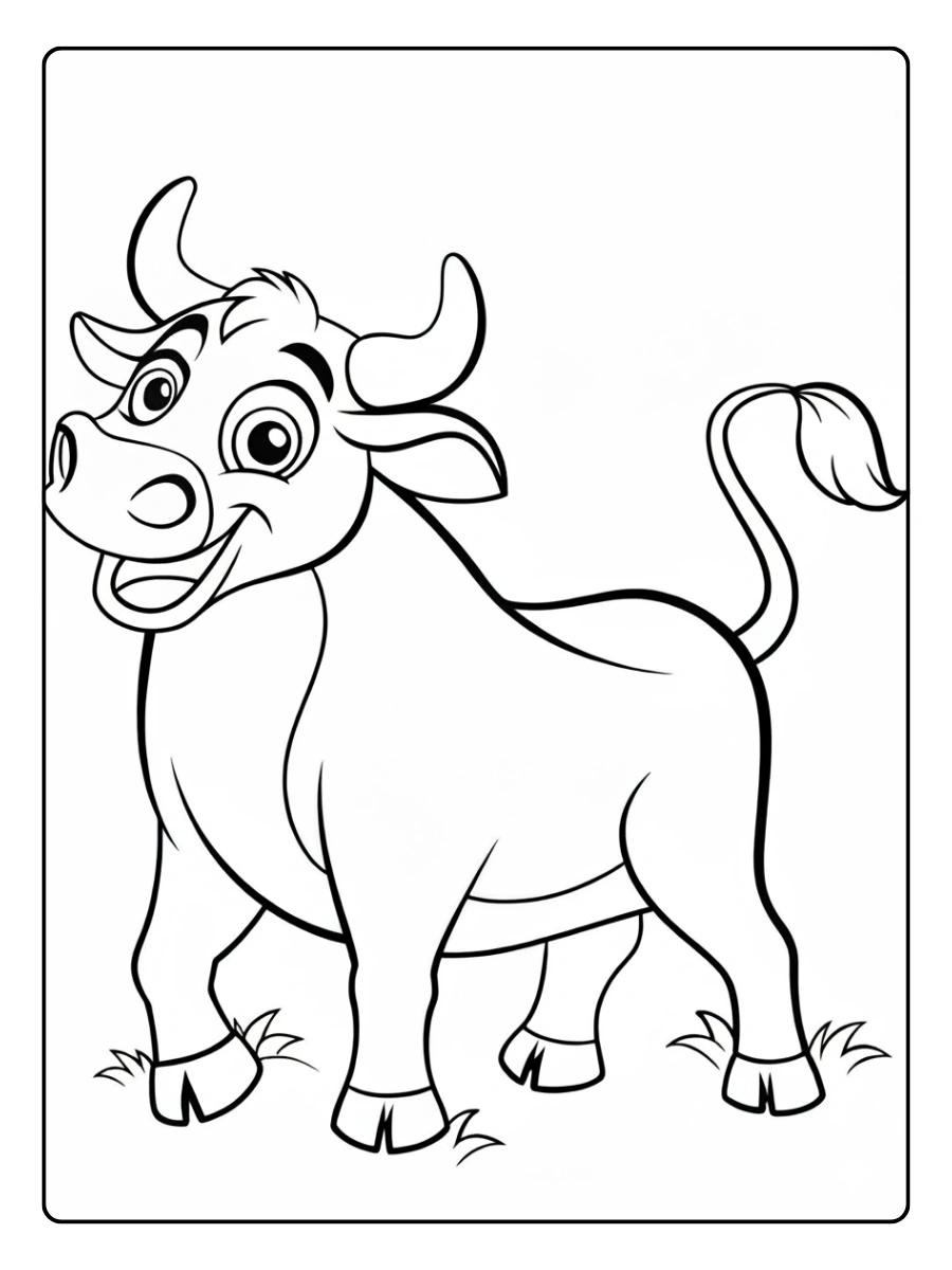 Vaca Lola sonriendo para colorear