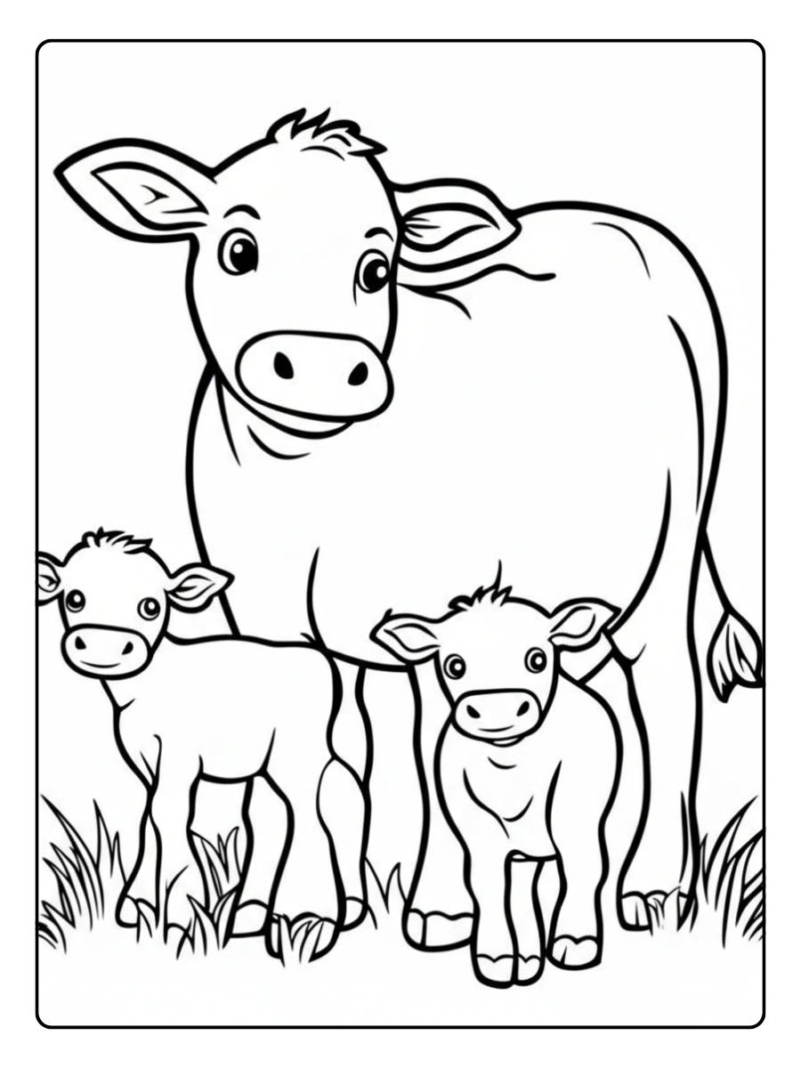 Vaca kawaii para colorear