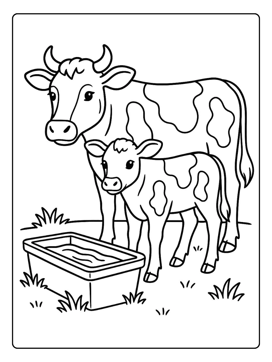 Vaca lechera para colorear