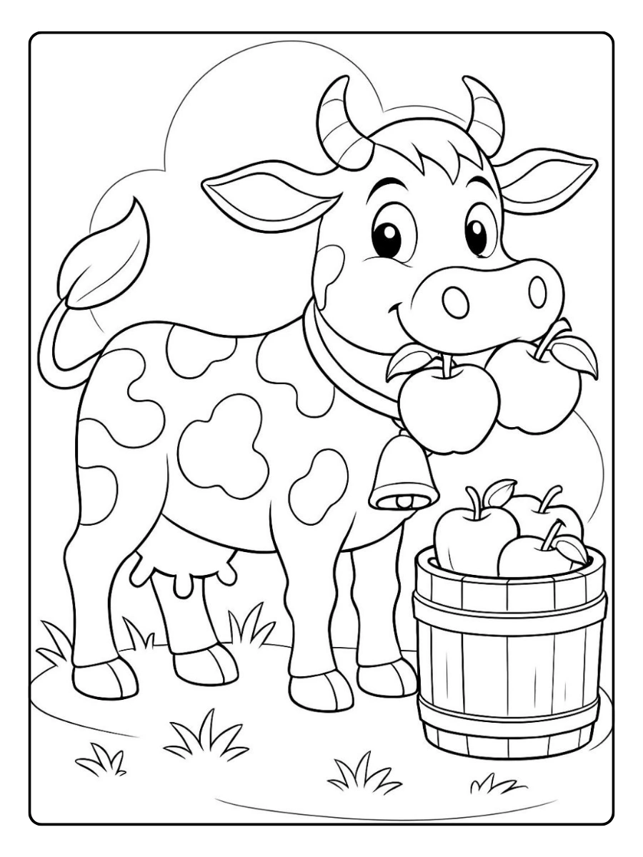 Vaca para colorear sencilla