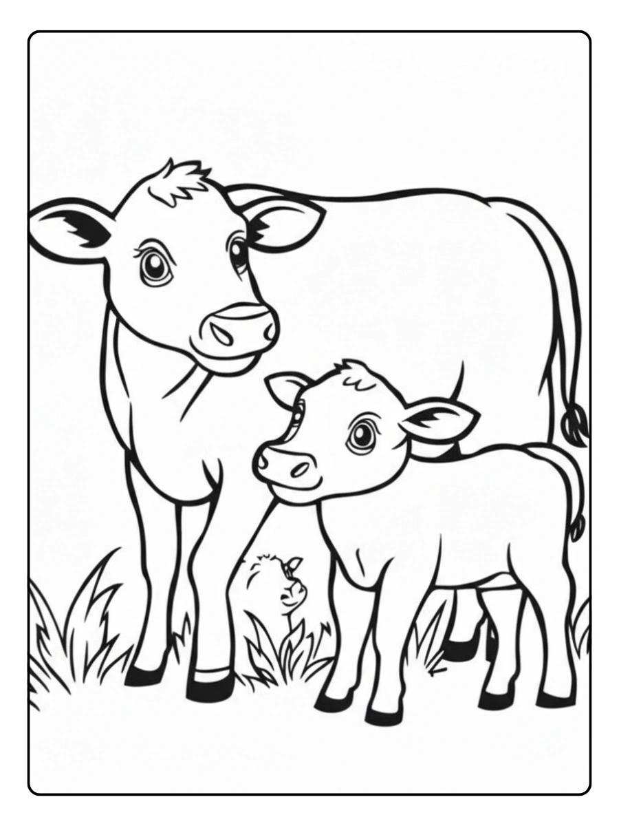 Vaca realista para colorear