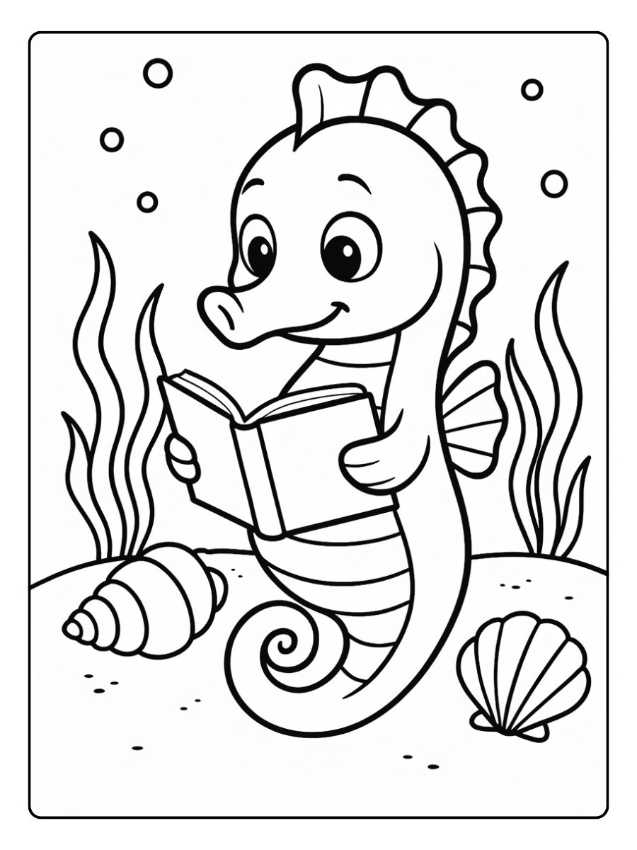 caballito de mar para pintar