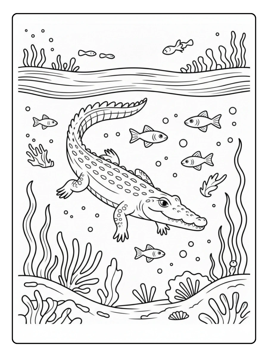 cocodrilo dibujo facil ninos