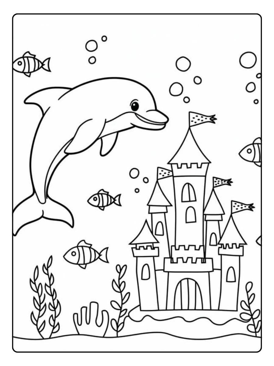 colorear animales delfin