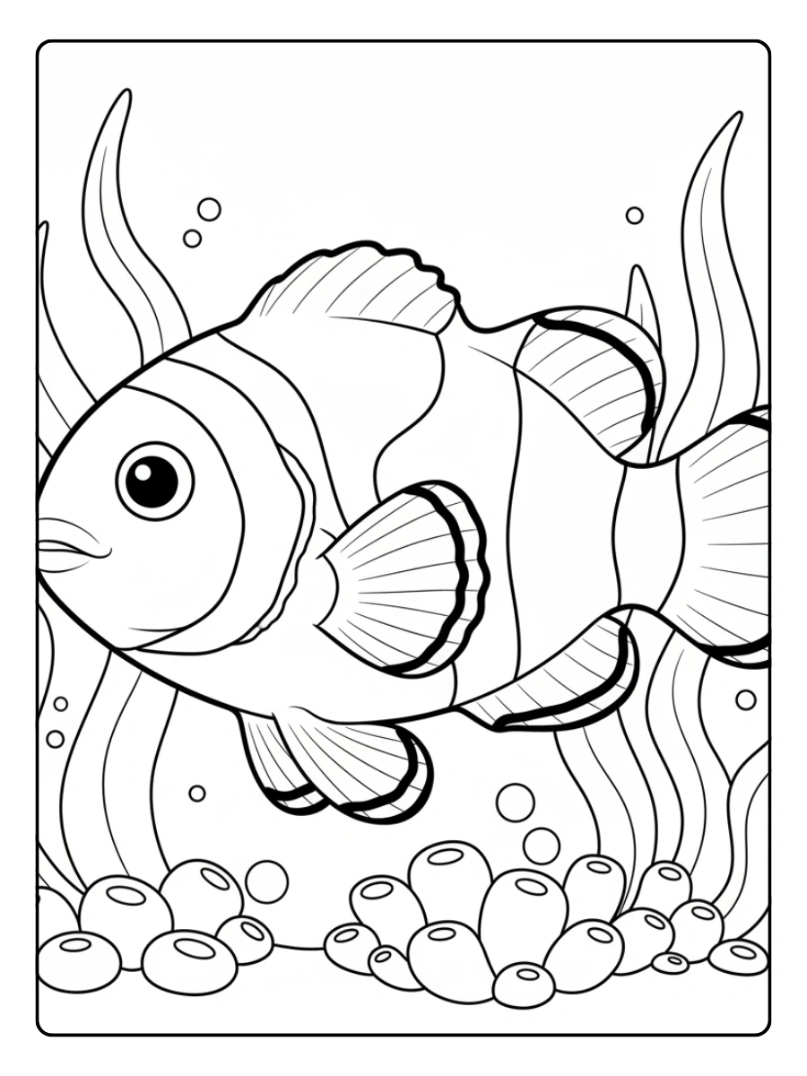 colorear animales pez payaso