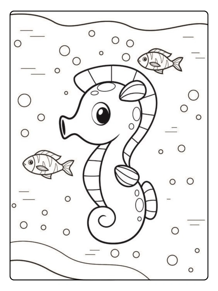 colorear caballito de mar facil