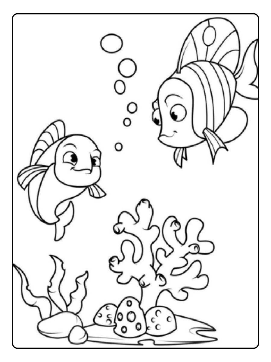 colorear pez payaso facil