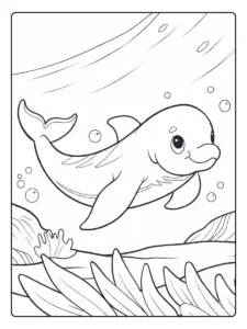 delfin caricatura colorear