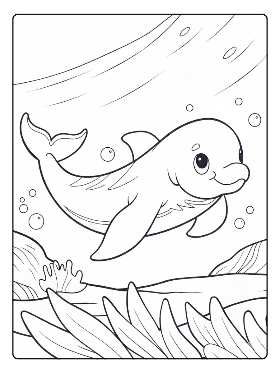 delfin caricatura colorear