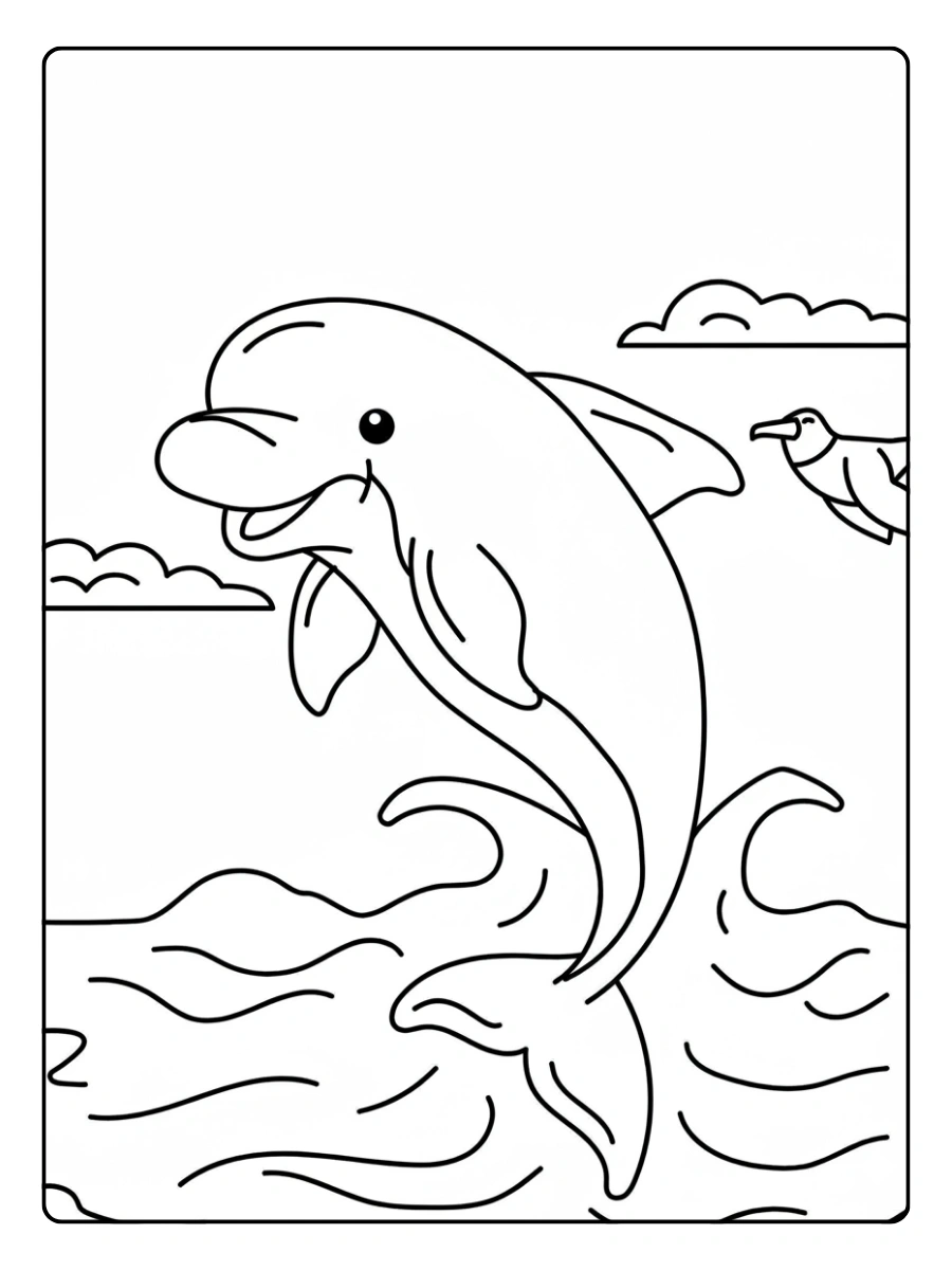 delfin dibujo facil ninos