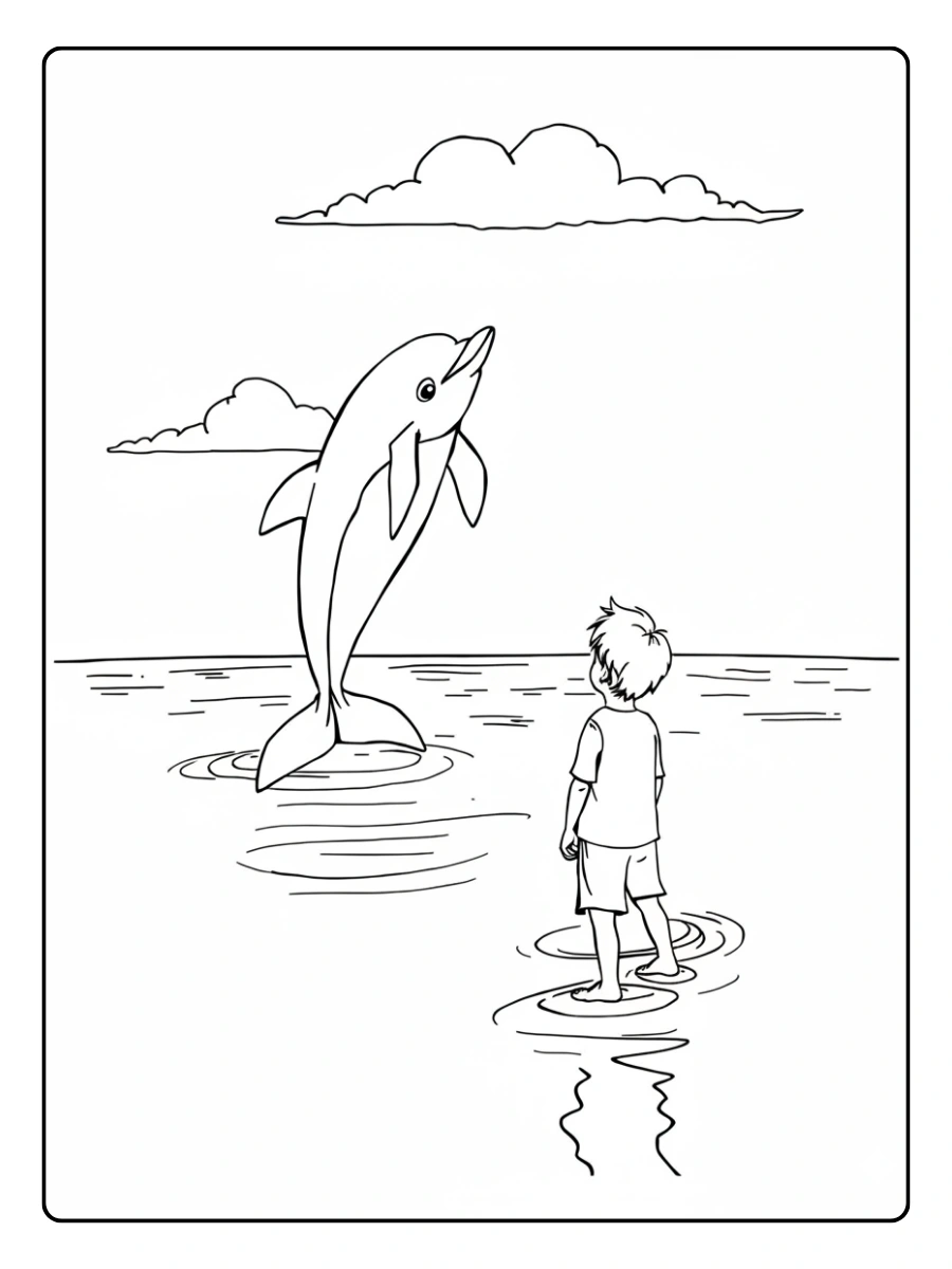 delfin dibujo para ninos